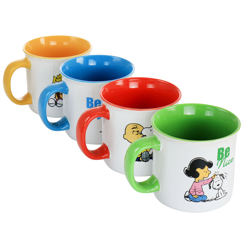 Stoneware 4 Piece 21oz Mug Set in Assorted Designs