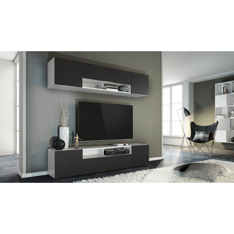 Mcalpine Unfinished Floating Entertainment Centre, Matt black