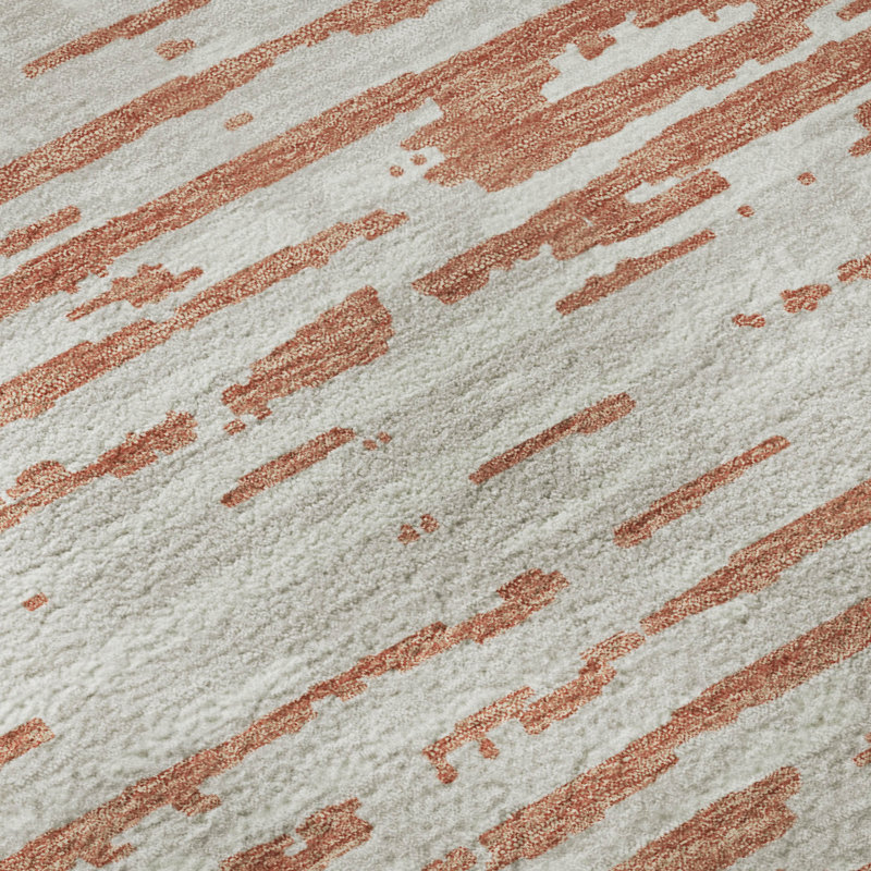 Premium Machine Washable Prisco Coral Rug, Round 8'