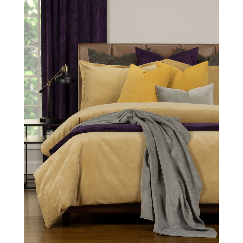 Purple Velvet Sheer Back Tab Window Panel, 84" Length