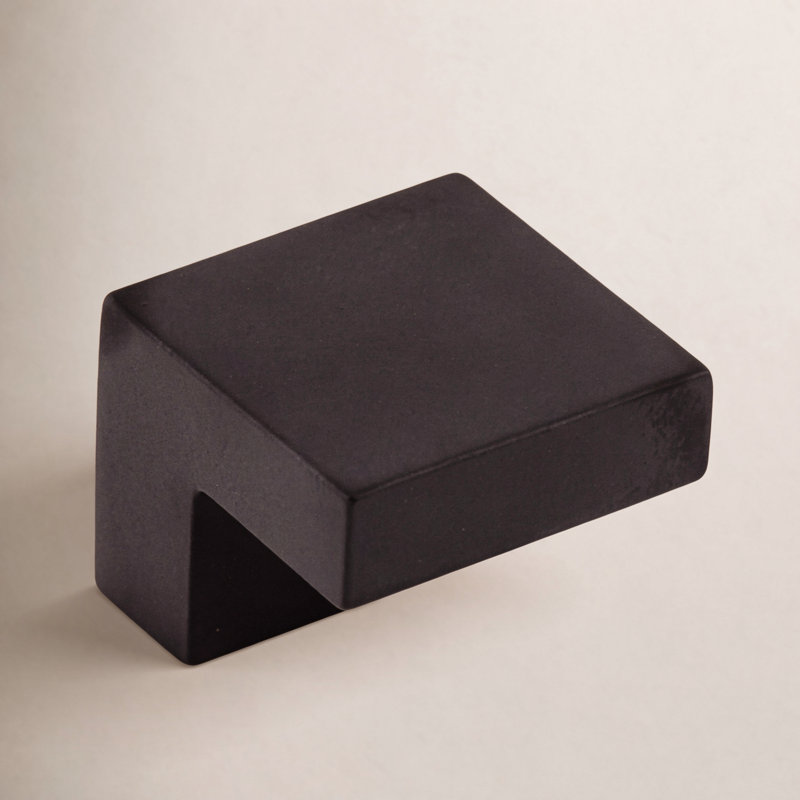Square 1" Length Square Knob, Black