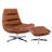 Dhruvah Upholstered Swivel Accent Chair with Ottoman Faux Leather Club Chair for Living Room/Bedroom