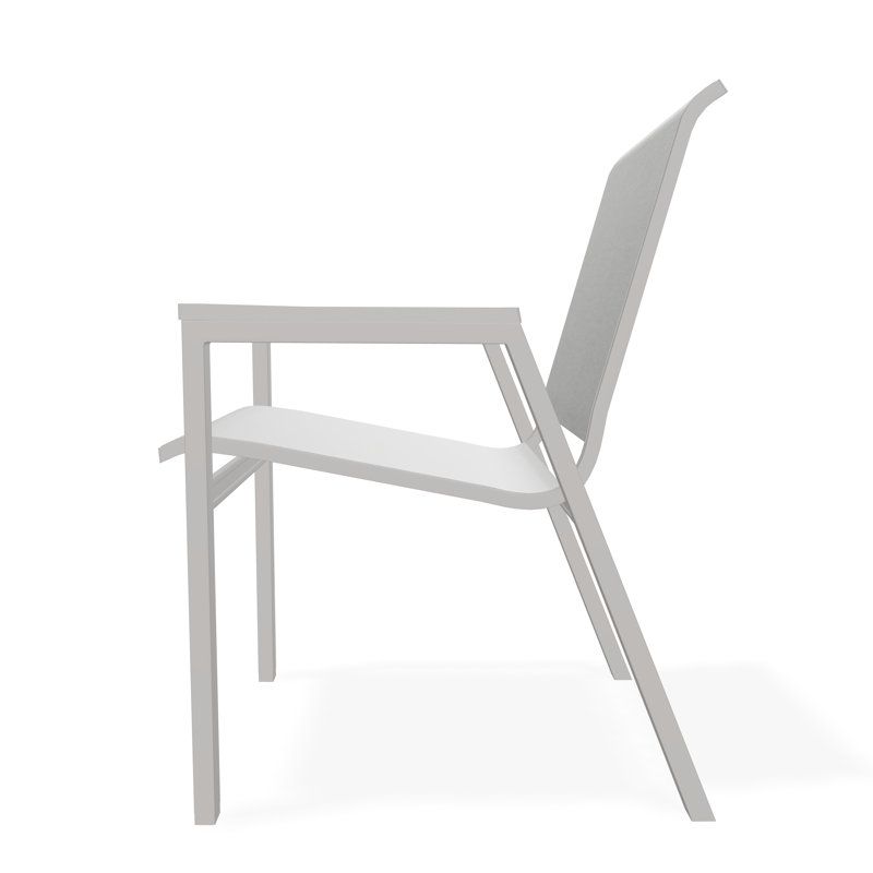 Bazza Outdoor Dining Chair, Warm Gray, Alloy Sunbrella®