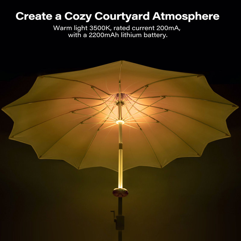  Parasol de patio extérieur 9 pi 9 pi avec lumières DEL, Vert dégradé, avec lumière DEL