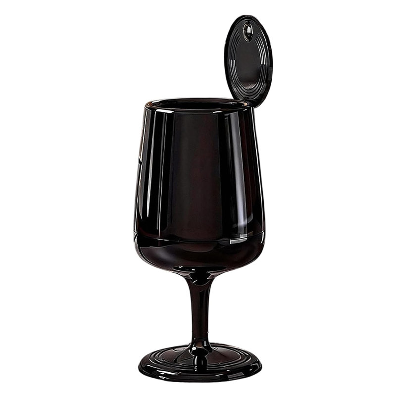 20L Trash Can with Lid , Goblet Shape Rubbish Bins  for Bedroom Living Room