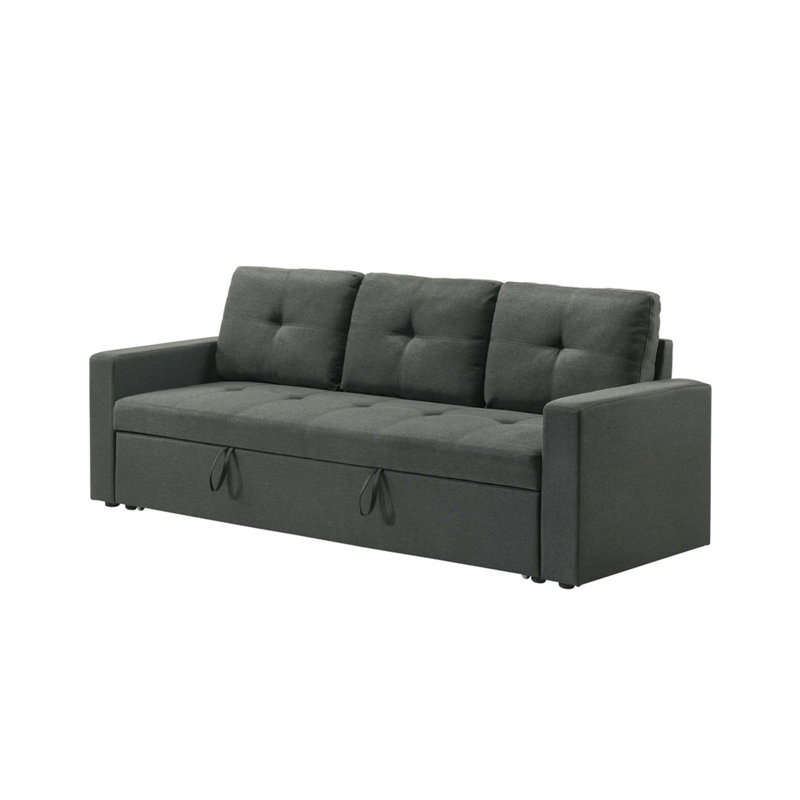 Canapé-lit en tissu de 83,5 pouces de large Bergamo avec coussins capitonnés pour une assise confortable et une conversion facile au lit