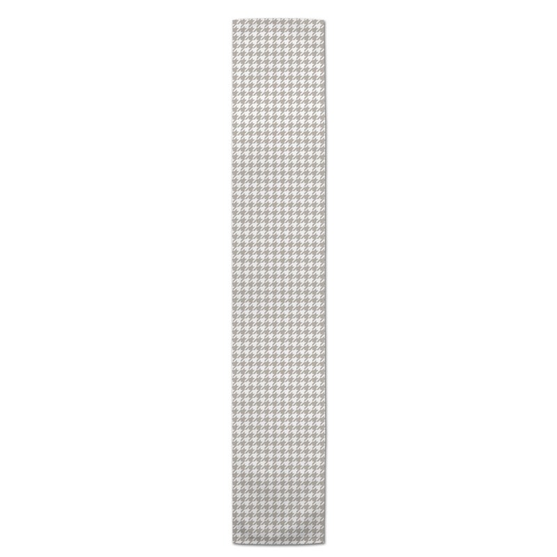 Chemin de table en losanges pointillé Nalston, 90 po x 16 po, Kaki, Pied-de-poule