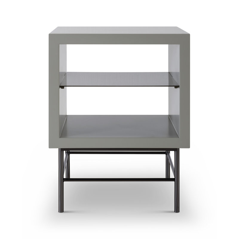 Nicholls End Table, Grey, Dark Chrome
