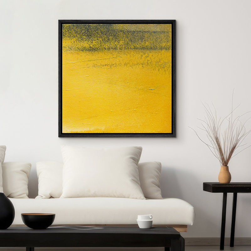 «Faded Yellow Textured Effect», impression sur toile, Noir, H 24 po x l 24 po x P 1,5 po