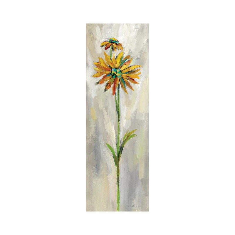 Single Stem Flower III by Silvia Vassileva - Wrapped Canvas Panoramic Painting, 121.92 cm H x 40.64 cm W x 1.91 cm D