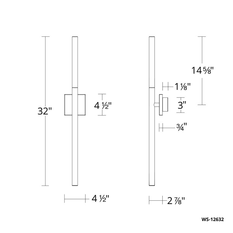 Magic 1 - Light LED Wallchiere, 32" H x 4.5" W x 2.875" D