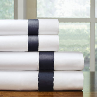 Pointehaven 525 Thread Count Long Staple Cotton Bordered Hem Deep Pocket Sheet Set