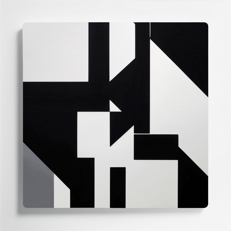 Art abstrait en métal noir formes abstraites 1, H 16 po x l 16 po
