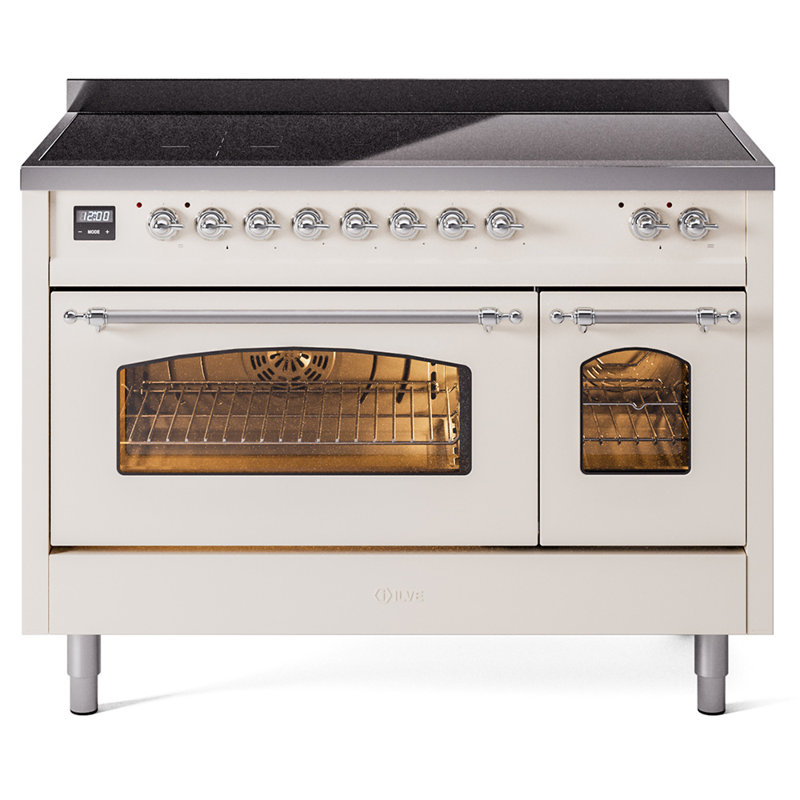 Cuisinière à induction 48 pouces avec 6 éléments à induction ILVE Nostalgie II Series (porte en verre)