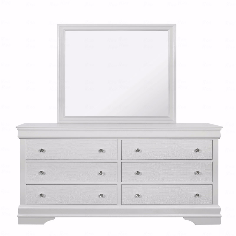 Commode blanche crocodile métallique, Blanc