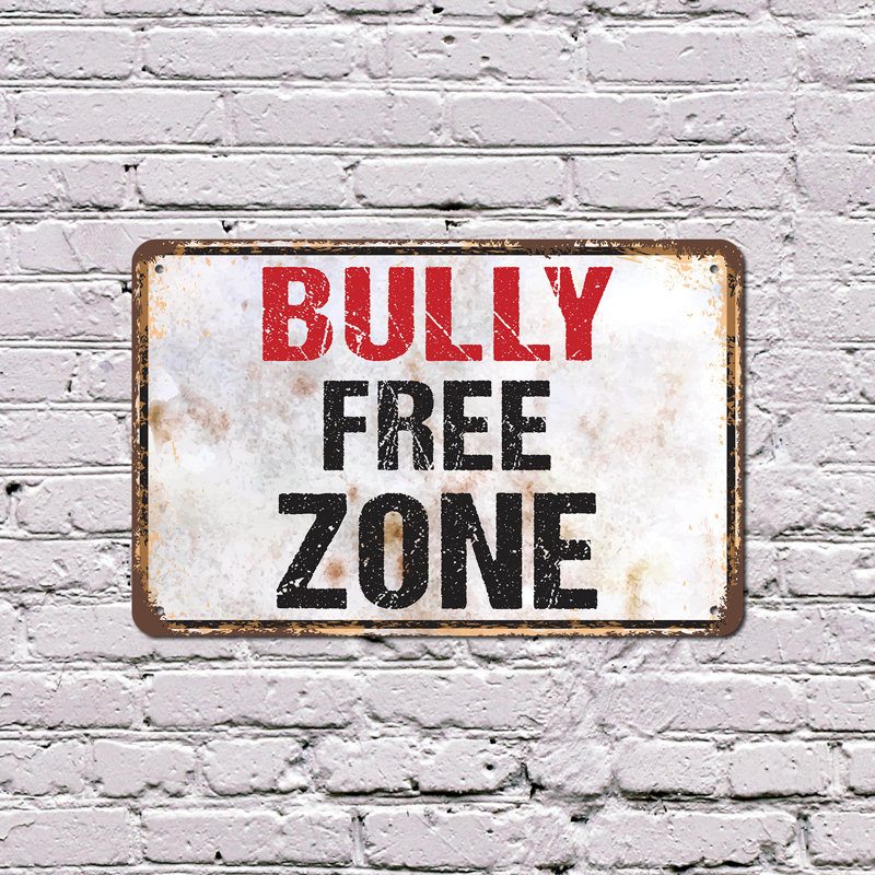 Panneau en plastique 8 pouces x 12 pouces Bully Free Zone (paquet de 2)