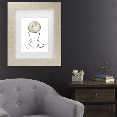 Framed Wall Art - Chloe Elliott ‘Girl with Hat’ Wall Decor with Matted Frame - Living Room, Kitchen, and Bathroom Art  - 11x14