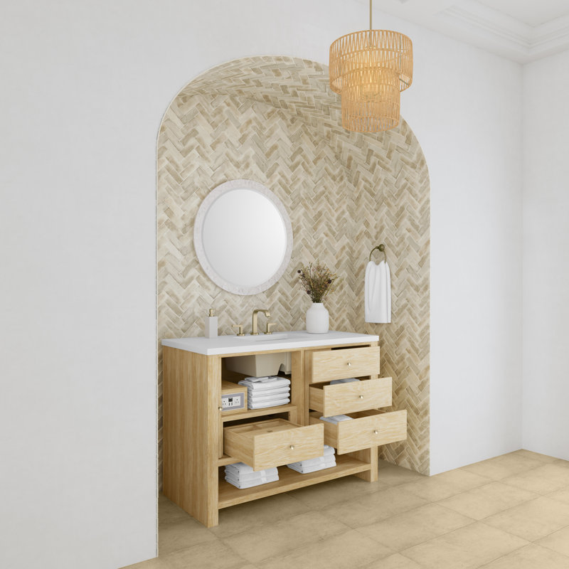 Marigot 48'' W Single Vanity, Eternal Jasmine Pearl Quartz, 8" Widespread