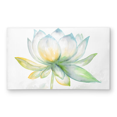 Lotus Flower Turquoise Outdoor Area Rug for Living Room Decor