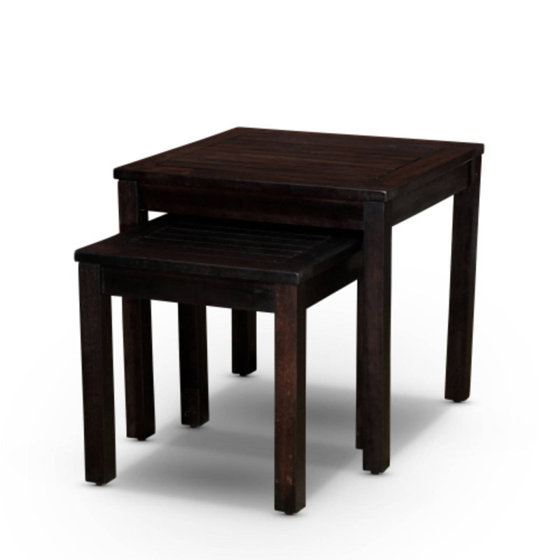 2-Piece Nesting Table Set, Eucalyptus Construction In Espresso
