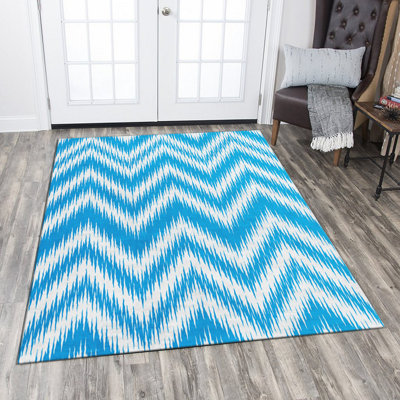 Élégant tapis tissé (3,1 x 4,6 pi), 100% polyester, à pois en feutre antidérapant | Tricot Raschel, hauteur de poils de 0,4 po | Lavable à la machine, impression numérique | Parfait pour le salon, la chambre à coucher et le bureau