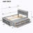 Bed with Side Bookcase, Drawers-1196694636