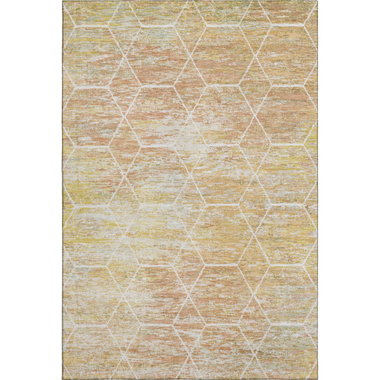 Premium Machine Washable Lubbers AMF1724 Geometric Rug