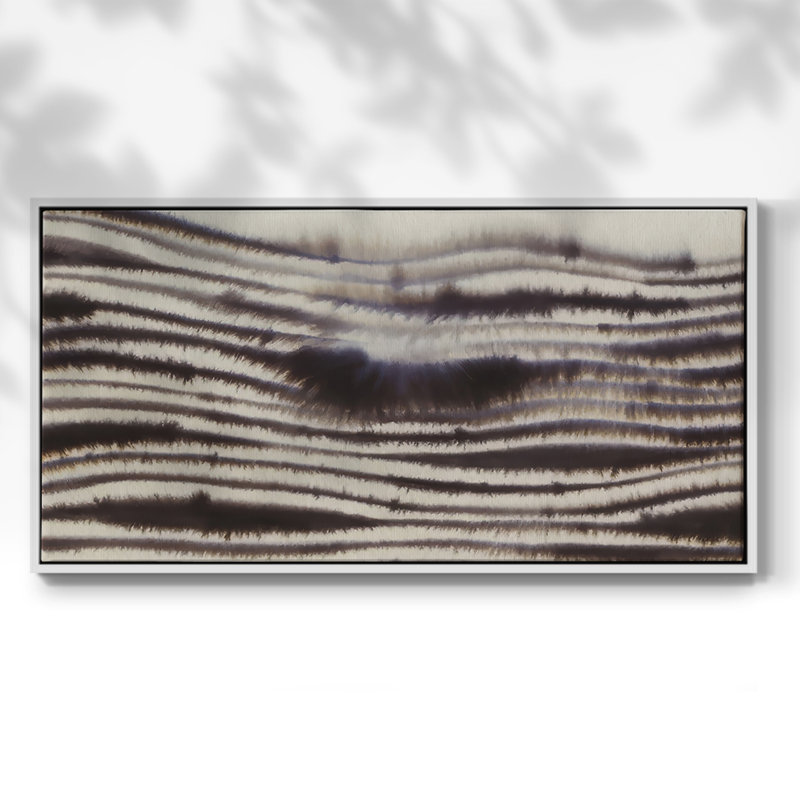 Resounding Waves I - Toile tendue avec châssis encadré - Prêt à être accroché, H 17 po x l 33 po, Blanc