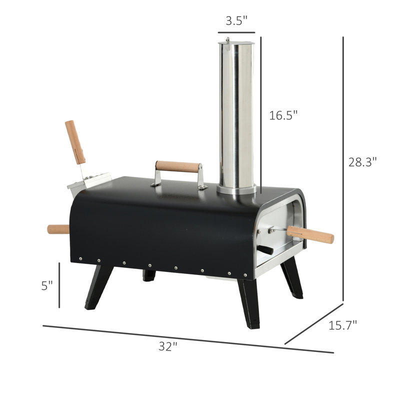 Four à pizza portatif au bois avec pierre de 12 po pour les barbecues d'extérieur - Fêtes portables et pliables