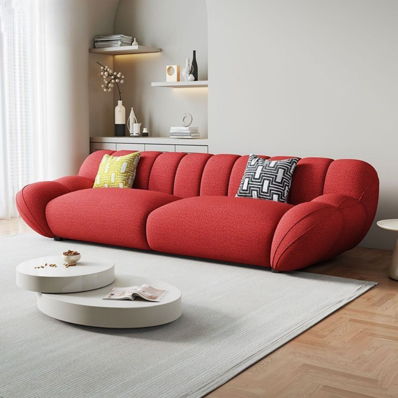 Canapé rouge de loisirs créatifs, 2, H 31,5 po x l 102,36 po x P 43,31 po