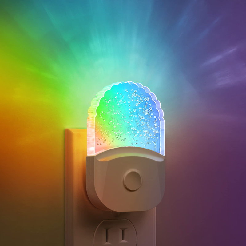 Night Lights Plug Into Wall [2 Pack], Colour Changing Night Light For Kids, 8-Colour RGB LED Nightlight With Dusk To Dawn Sensor