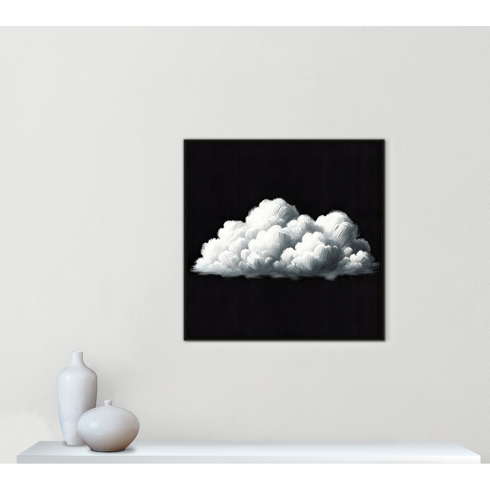 Ottavia "White Clouds" Print, 37.5" H x 37.5" W, Espresso