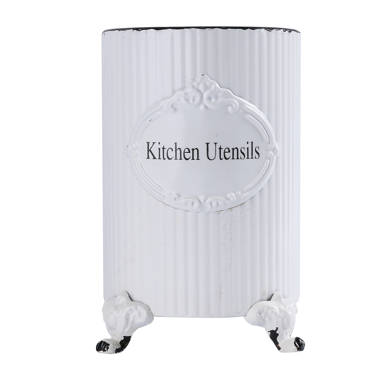 One Allium Way Embossed 3 Piece Kitchen Canister Set, White