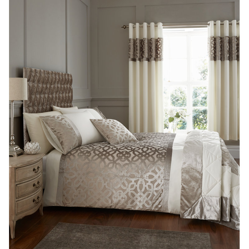 Lattice Cut Velvet Embellished 43x43cm Cushion with Inner
