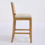 Tabouret de bar rustique en bois massif naturel avec dossier en rotin, coussin en lin mat et mousse haute résilience (lot de 2)-59388990-59388978-59388977