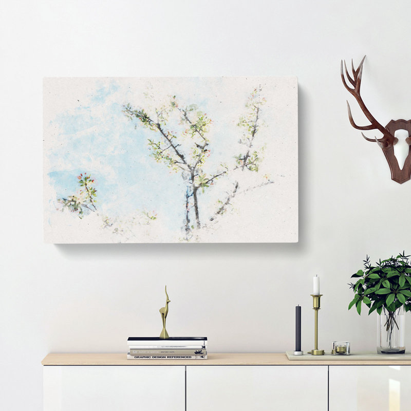 A White Cherry Blossom Tree - Wrapped Canvas, 60cm H x 91cm W x 3cm D