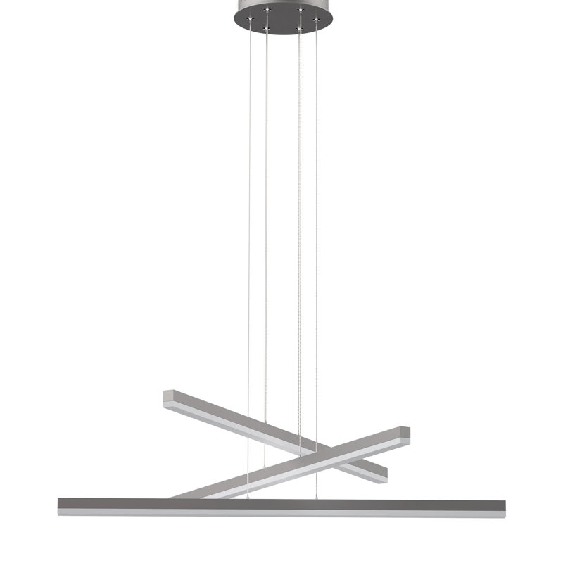 Lustre unique à DEL linéaire moderne à 3 lumières aelisa, Aluminium
