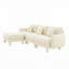 Boucle Fabric 3-Seat Sofa Including 2 Pillows，Ottoman-2137272121