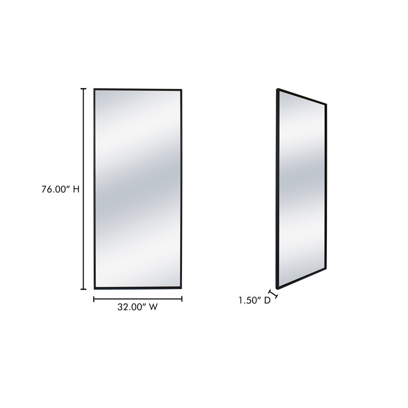 Tenney Black Metal Vertical Fog Free Mirror