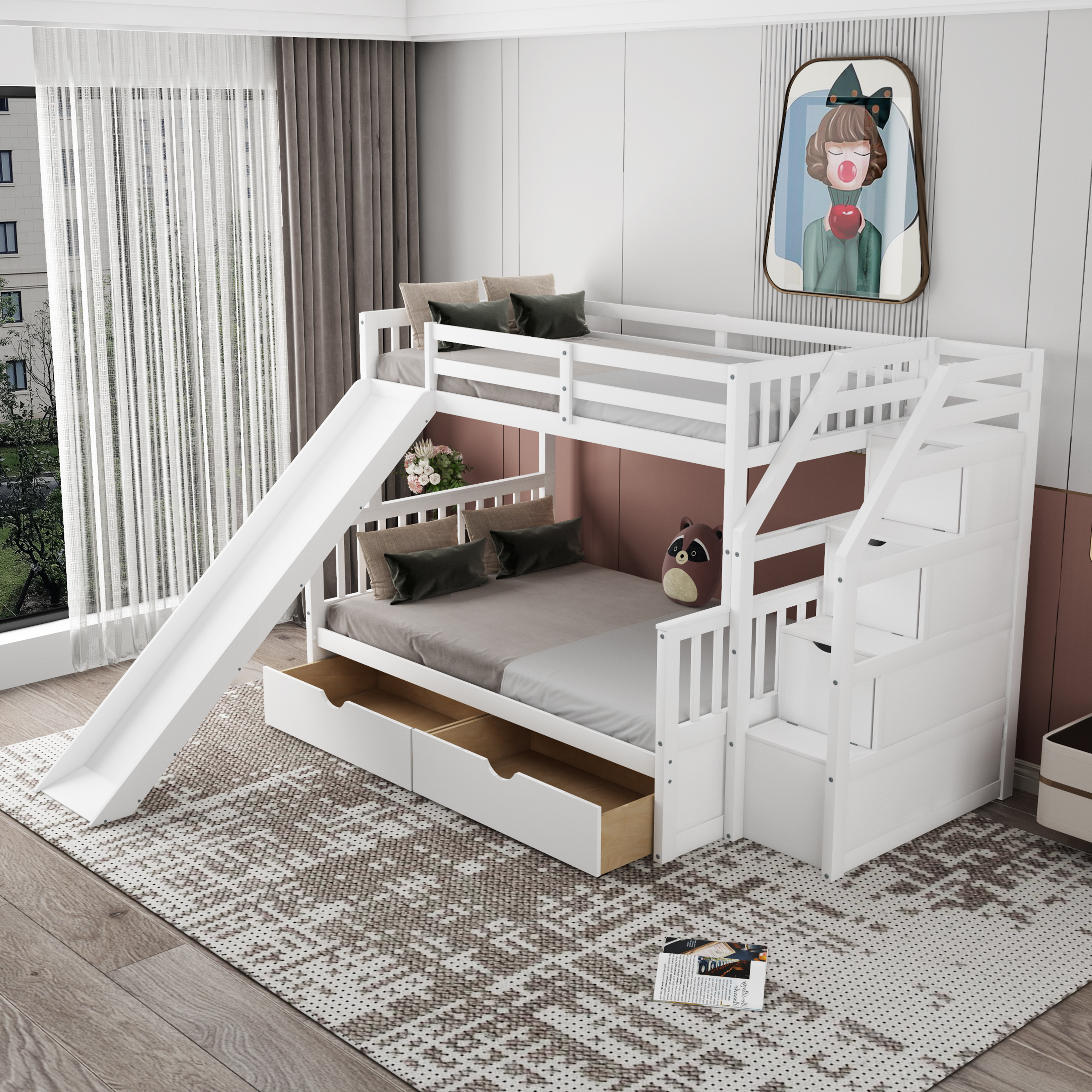 Harriet Bee Foltje Twin over Full Solid Wood Standard Bunk Bed by ...