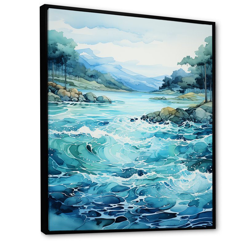 Minimalisme montagne Berceuse I, Cadre flottant noir, H 40 po x l 30 po