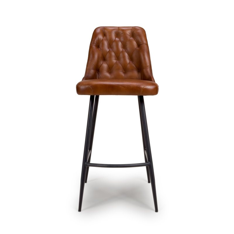 Ronja Upholstered Counter Stool with Metal Frame, Tan