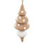 Eucalyptus Icicle Ornament Set of 6 2" x 2" x 6'' Nature Wood/White