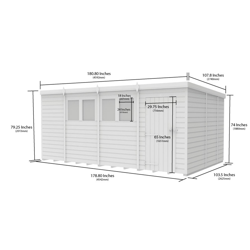 15x9 Pent Composite Shed