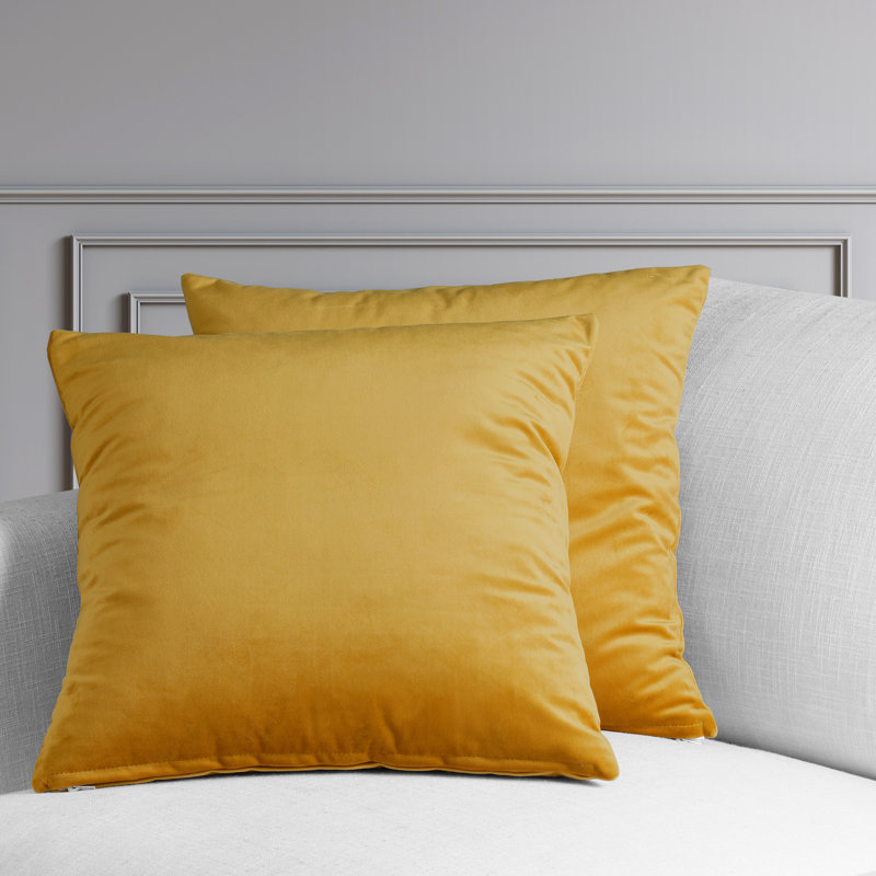 Heritage Plush Velvet Throw Pillow Covers - Decorative Pillow Covers, Aztec Gold