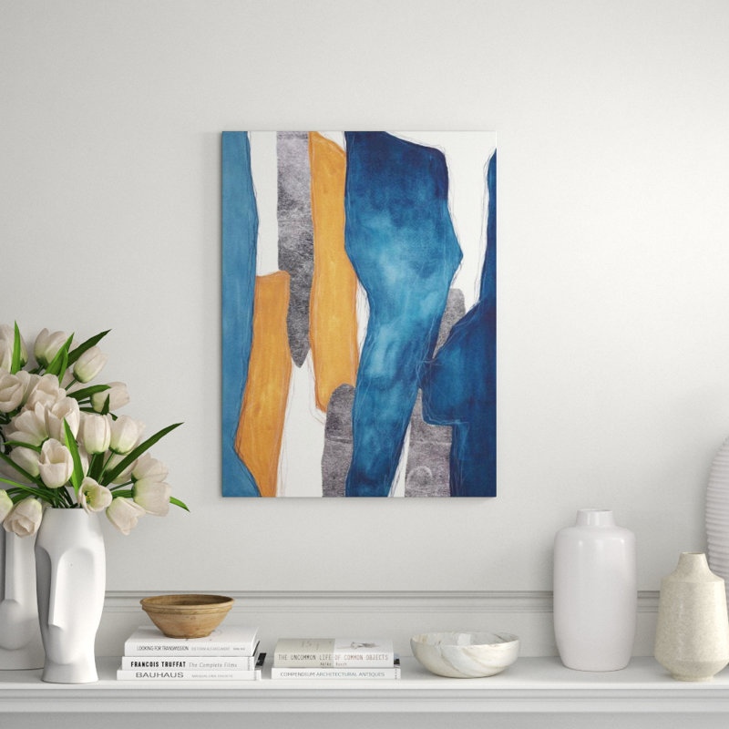 Silver Blocks II Painting by Barclay Butera, Gild Silver, 72" H x 54" W x 1.5" D