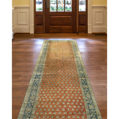 One-of-a-Kind 3'9" X 10'2" 1980s Runner Wool Area Rug in