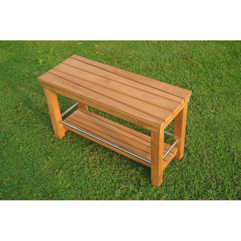 Macedo Rectangular Teak Outdoor Side Table , in. W 12'' in. D, 18" H x 12" L x 30" W