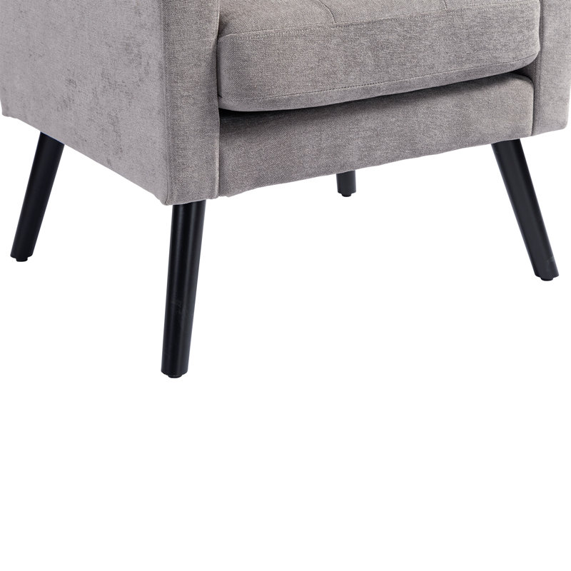 Fauteuil capitonné à dossier large rembourré, Dove Grey Linen