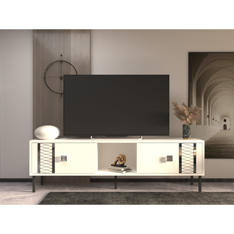 Keikei Unfinished TV Stand, Chrome